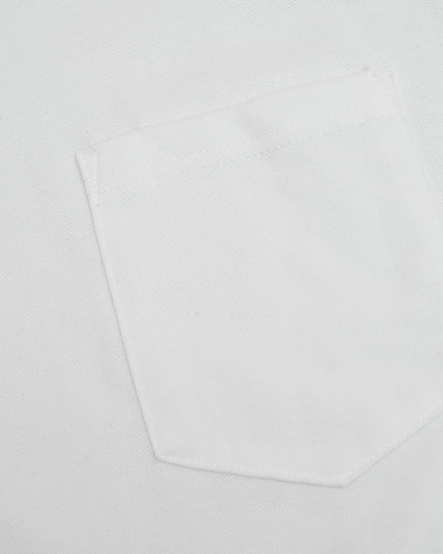 White Tall Heavyweight Long Sleeve Pocket Crew