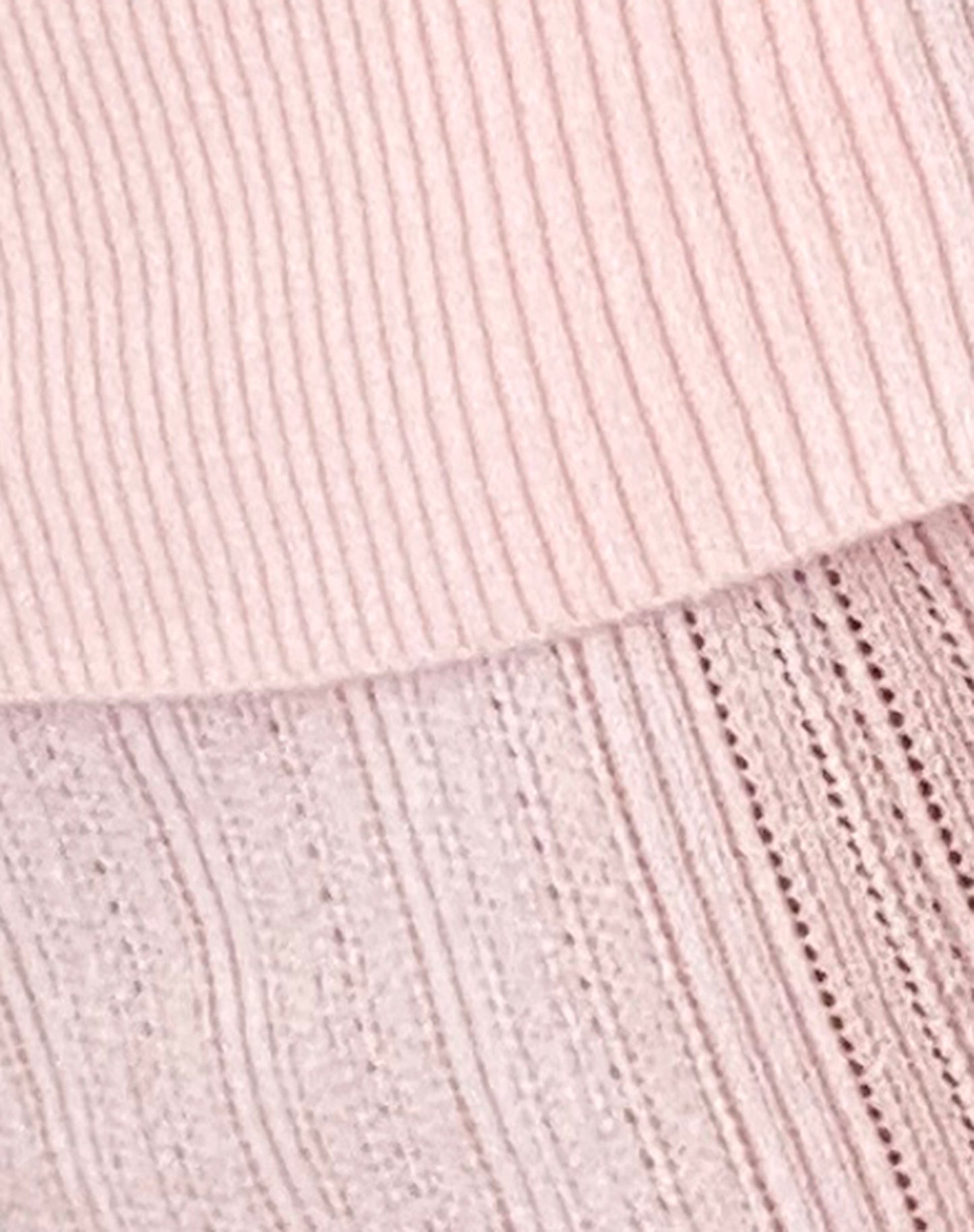 Brenda Knitted Bardot Top in Pink with Rosette