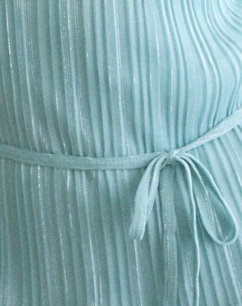 Brienne Top in Chiffon Plisse Light Blue