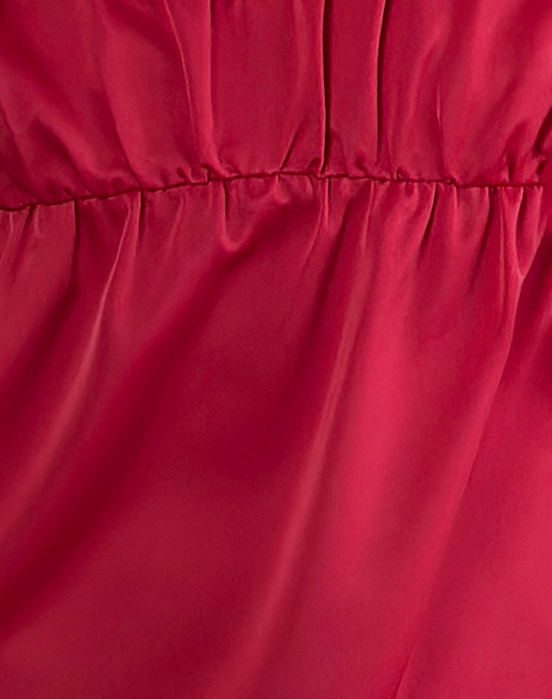 Camden Longline Cami Top in Satin Red
