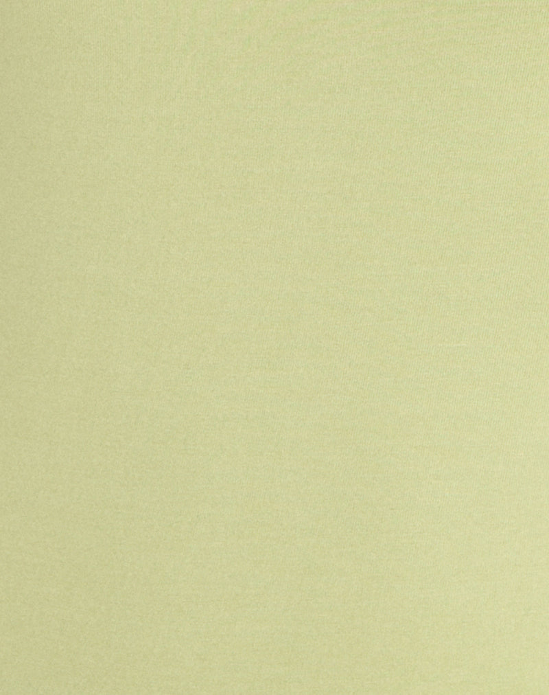 Cash High V Neck Top in Pistachio