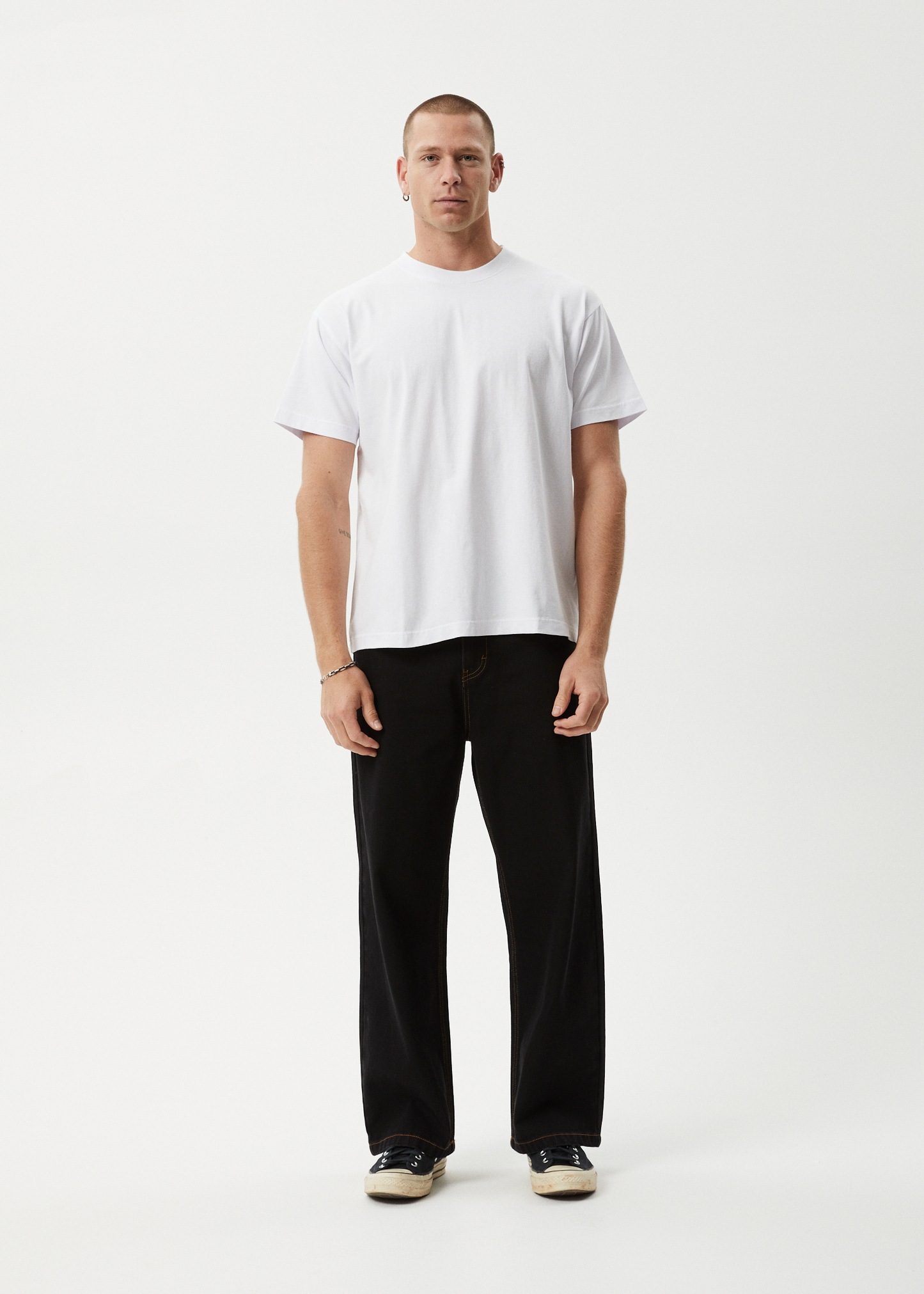 AFENDS Mens Genesis - Heavyweight Boxy Tee - White