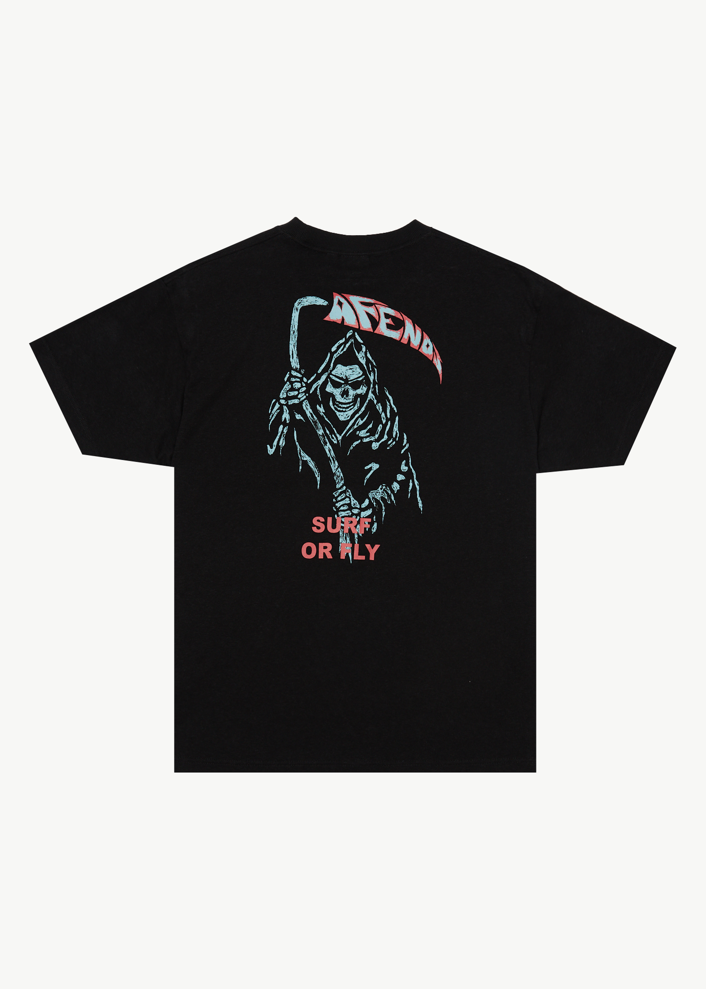 AFENDS Mens Surf Or Fly - Boxy Tee - Black
