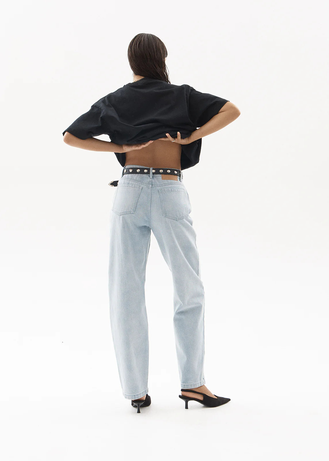 AFENDS Womens Leila - Straight Leg Jeans - Stone Blue