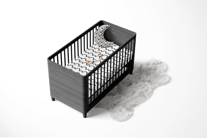 Modern Baby Crib Sheet Black White, Baby Bedding, Big Kid Toddler Bedding, Modern Nursery Decor, Made in the US | Pippa + June