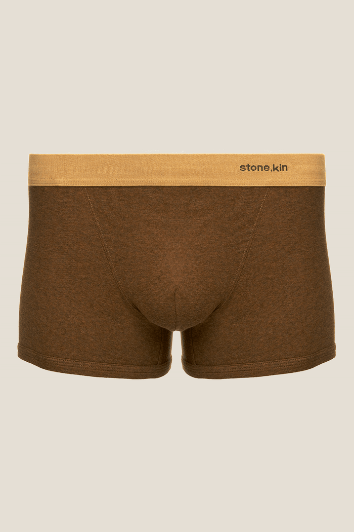 Stone.kin Mens Boxer Brief in Brown Organic Cotton