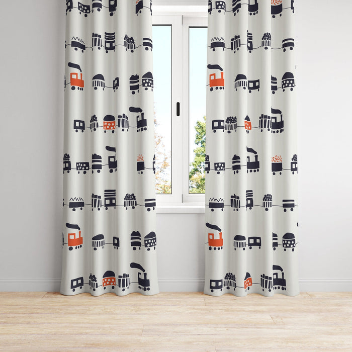 Boys Curtain Panels Train, Boys Bedroom Curtains, Boys Nursery Window Panels, Nursery Window Coverings