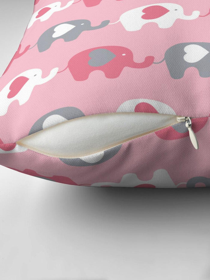 Girls Throw Pillow Pink Elephants, Girls Bedding, Girls Nursery Decor and Accessories, Made in the USA | Pippa + June
