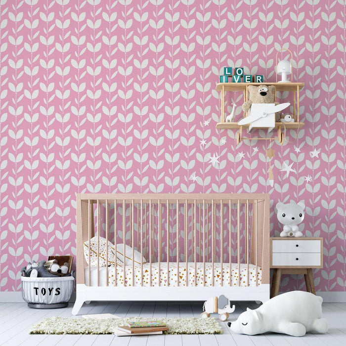 Girls Wallpaper Floral Pink White, Nursery Wall Paper, Wallpaper Roll, Girls Wallpaper Panels, Girls Bedroom Wall Decor, Peel and Stick Wallpaper Non Toxic, Made in the USA | Pippa + June