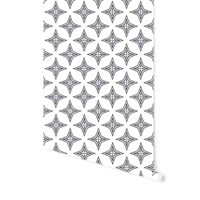 Geometric Removable Wallpaper Black White, Peel and Stick Wallpaper, Repositionable Wallpaper | Pippa + June