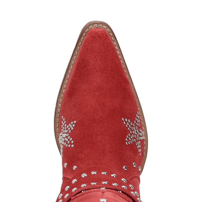 PRODUCT SHOT LUCKY STARS SUEDE LEATHER BOOT AT TOE ANGLE