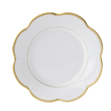 SKU# B160-NYM20775 - Margaux Gold Bread & Butter Plate - Shape Nymphea - Size: 6.25"