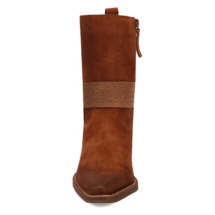 PRODUCT SHOT SONGBIRD SUEDE BOOT AT FRONT ANGLE