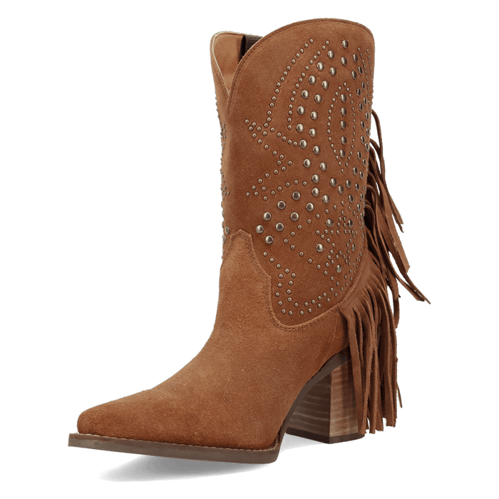PRODUCT SHOT STAR POWER SUEDE LEATHER BOOTIE AT 225 DEGREE ANGLE