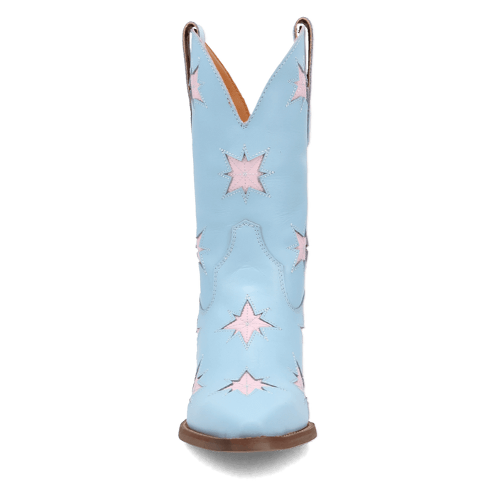 PRODUCT SHOT STARBURST LEATHER BOOT AT FRONT ANGLE