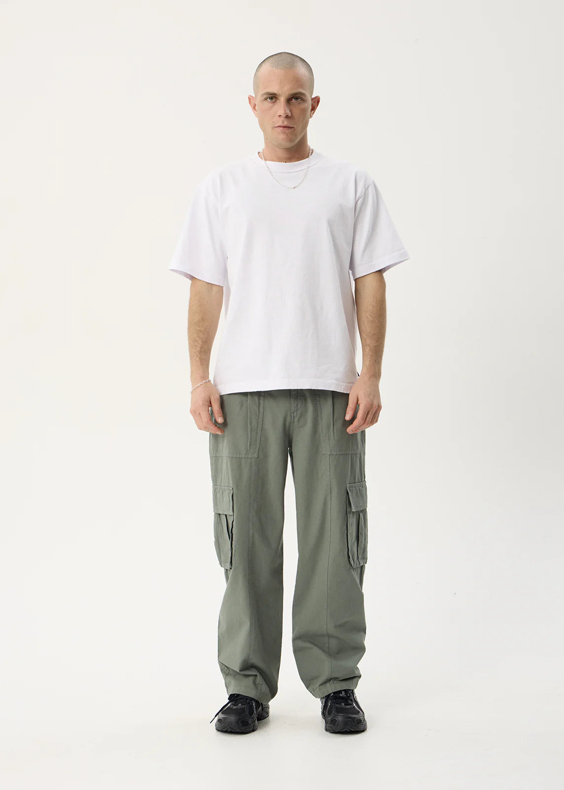AFENDS Mens Summit - Pleated Cargo Pant - Washed Sycamore