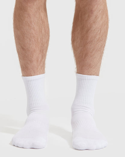 White Half Crew Socks 12-Pack