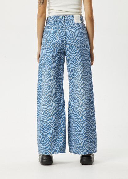 AFENDS Womens Shadows Gigi - Denim Flared Jean - Arctic