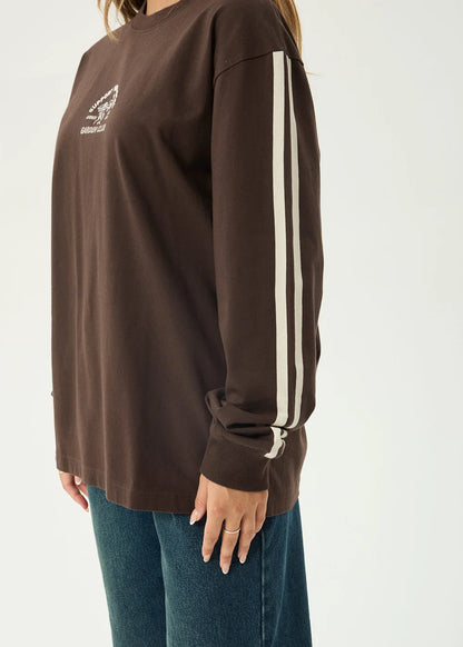 AFENDS Womens Community Garden - Long Sleeve Tee - Coffee