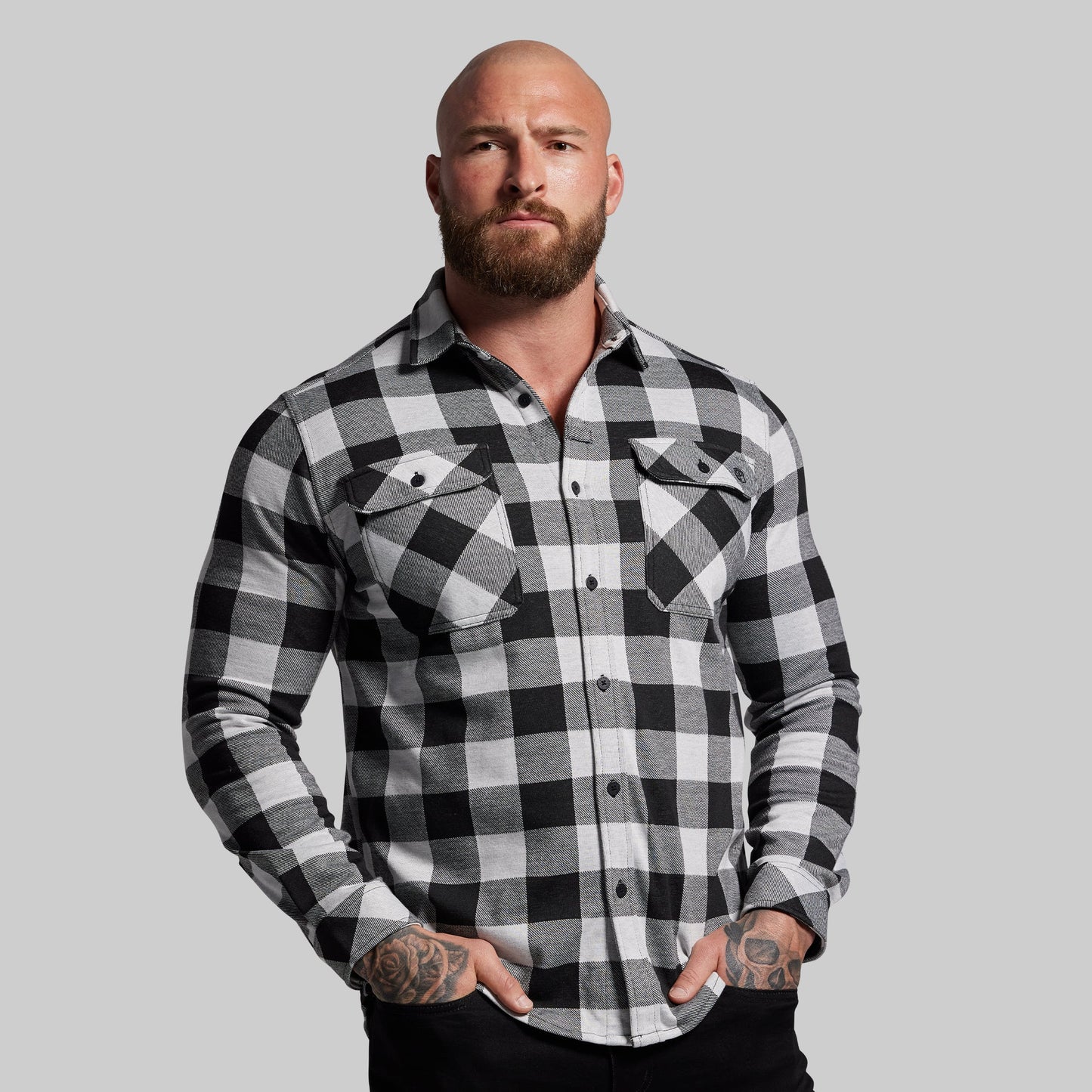 Woodsman Stretchy Flannel (White/Black)