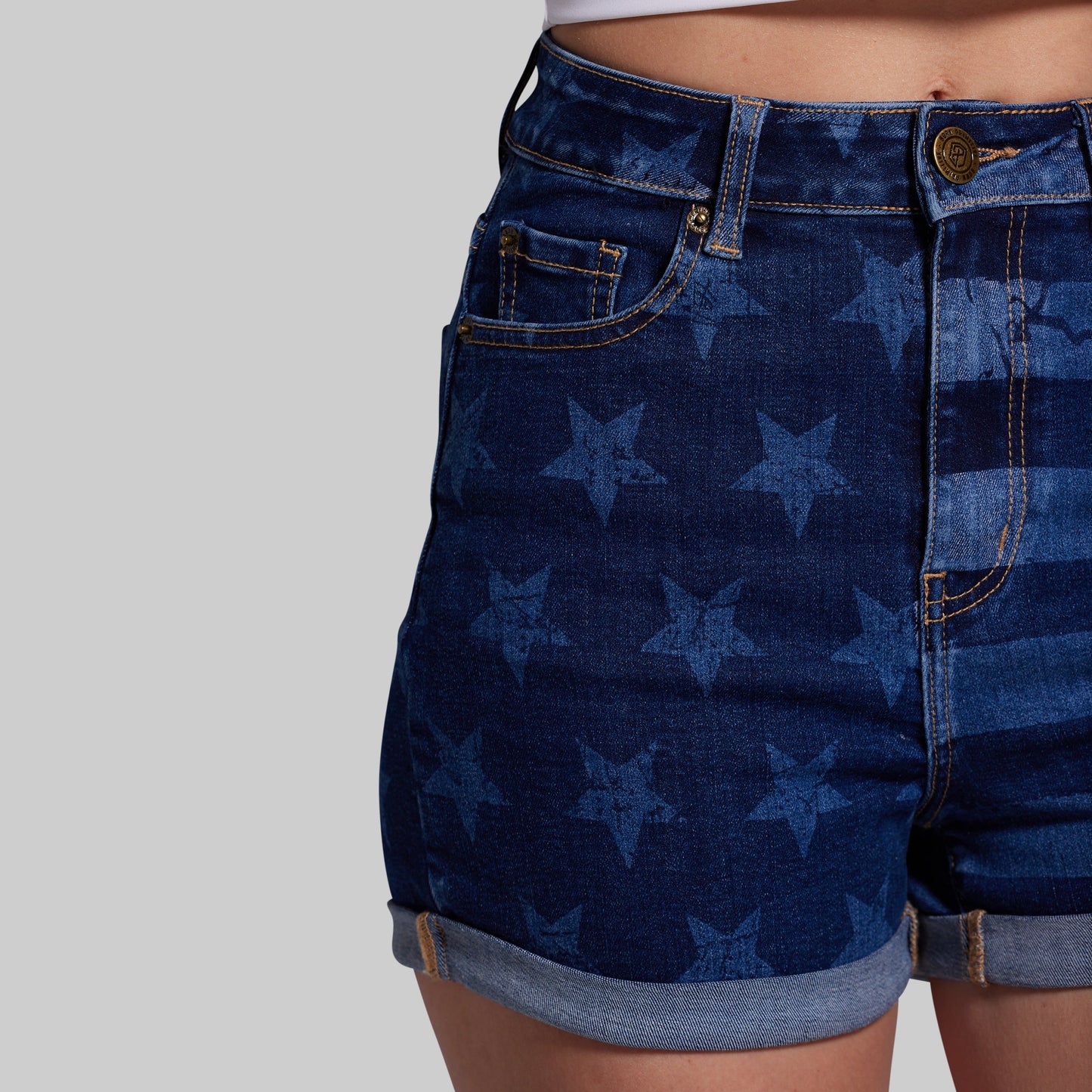 FLEX Stretchy Mom Jean Short (Dark Americana)