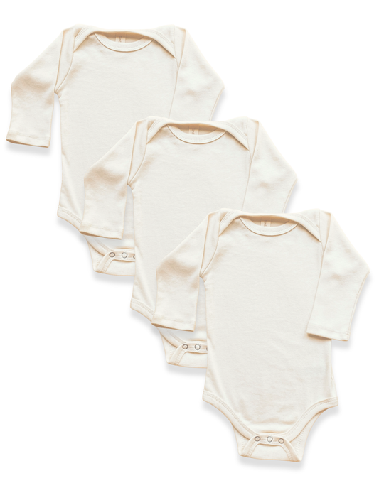 3 Pack - Organic Baby Bodysuit Long Sleeve