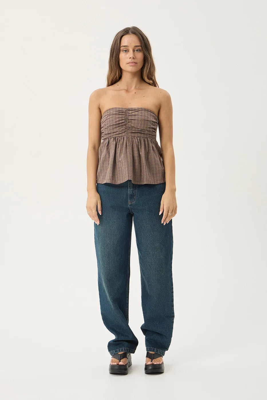AFENDS Womens Juni - Strapless Top - Coffee