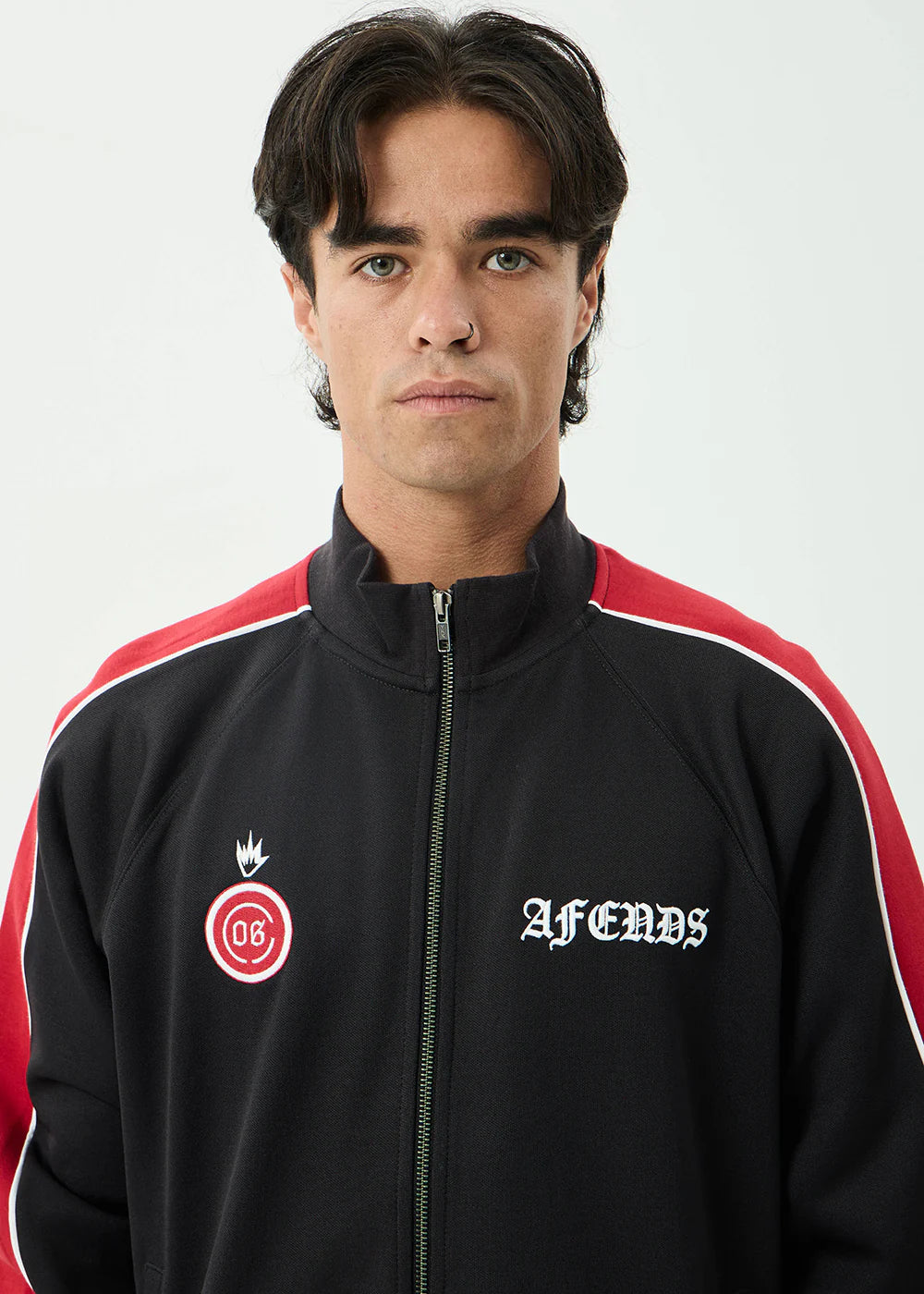 AFENDS Mens Holloway - Zip Through Track Jacket - Black