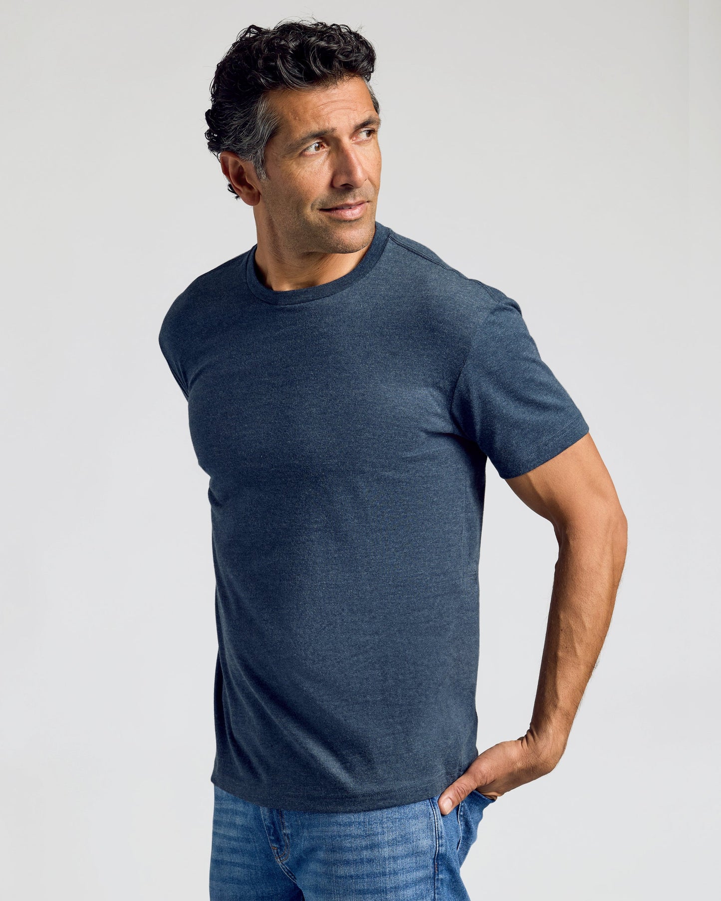 Heather Navy Classic Crew Neck