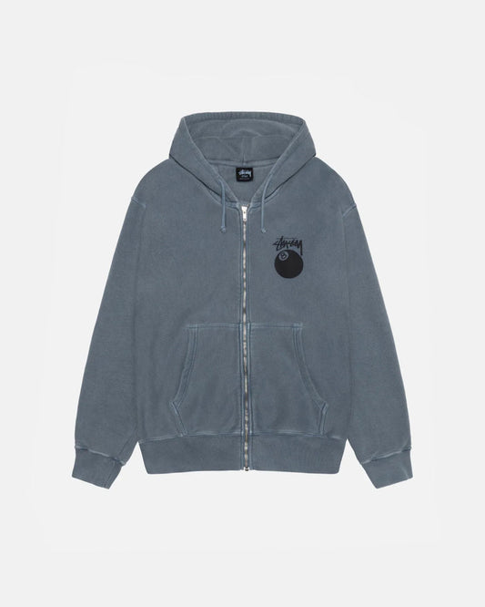 8 BALL ZIP HOODIE PIGMENT DYED - Four Street