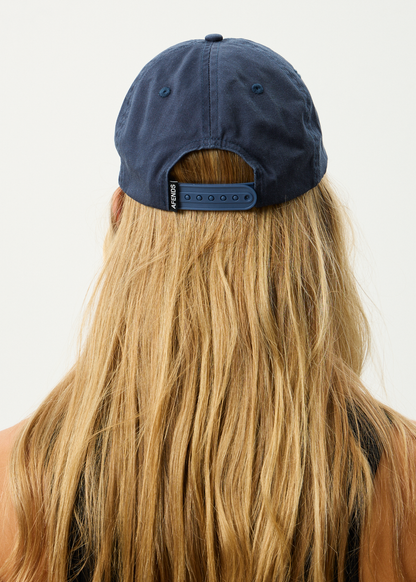 AFENDS Mens Genesis - Six Panel Cap - Washed Deep Sea