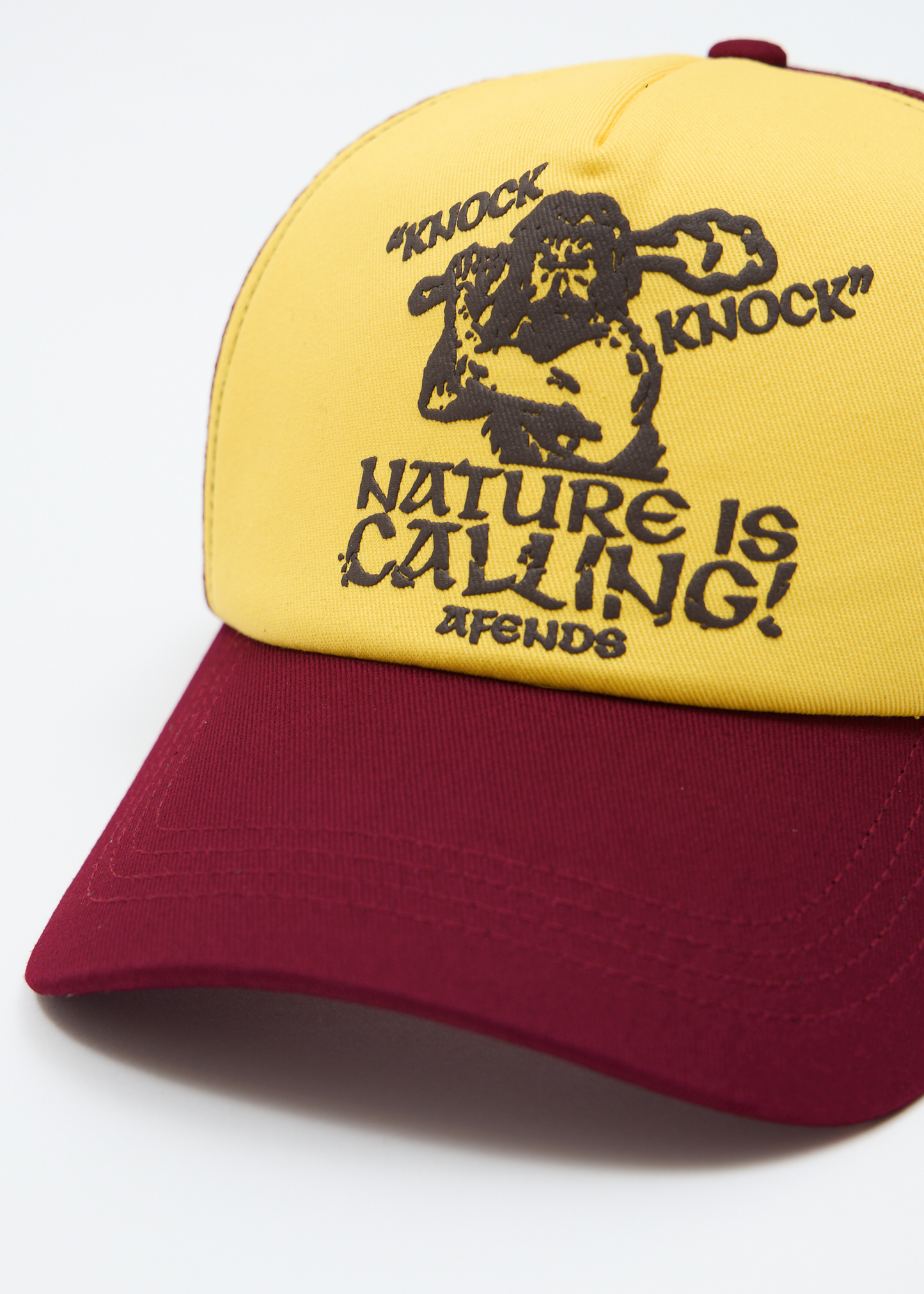 AFENDS Mens Knock Knock - Trucker Cap - Lemon