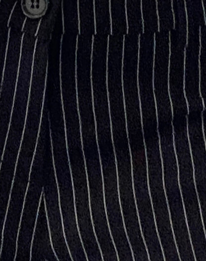 Abba Low Rise Trouser in Black Pinstripe Tailoring