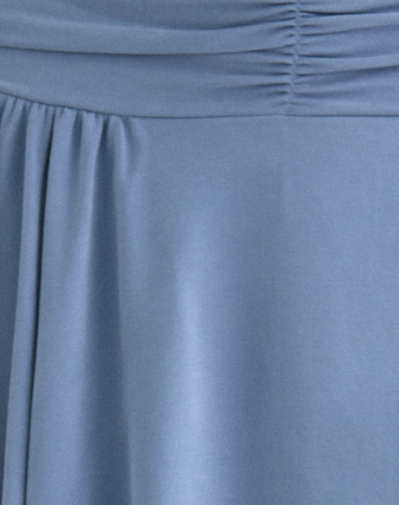 Arah Mini Skirt in Cupro Dusty Blue