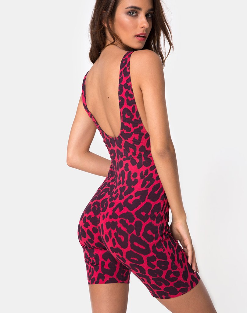 Acro Unitard in Oversize Jaguar Red
