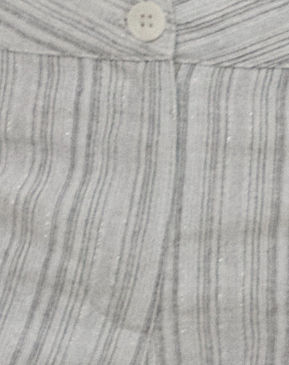 Ada Micro Short in Ivory Grey Stripe