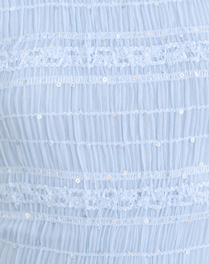 Adisti Top in Sequin Mesh Baby Blue