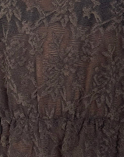 Amalie Top In Dark Brown Jacquard Knit
