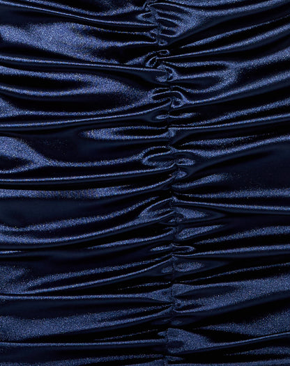 Amilia Mini Dress in Satin Spandex Inky Blue