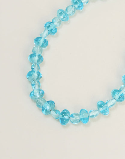 Aqua Blue Faceted Necklace