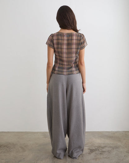 Arden Tie Waist Trouser in Tailoring Grey