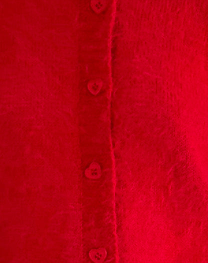 Audrina Cardigan in Fluffy Red