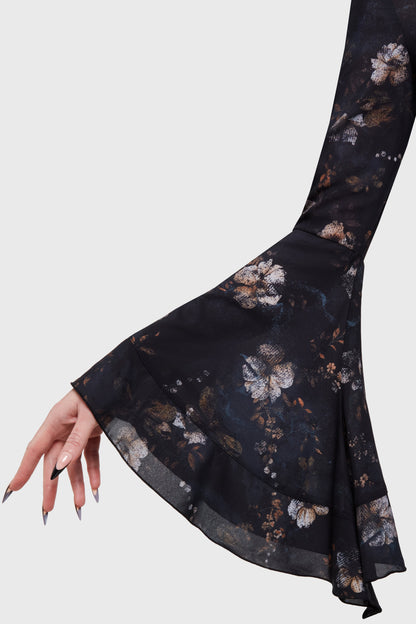 Autumna's Night Midi Dress