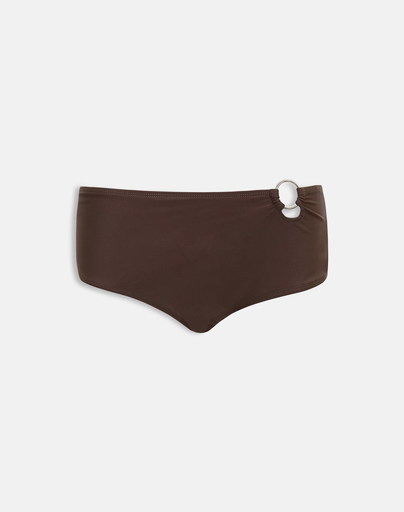 Avi Swim Short in Brown with O Ring