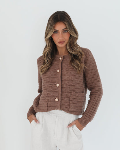 Anora Mocha Cardigan | Women's Knit Cardigan