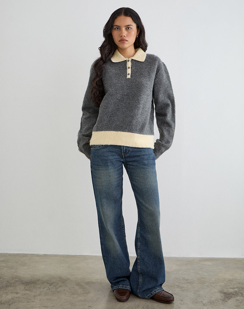 Balamoa Jumper in Knit Grey and Cream