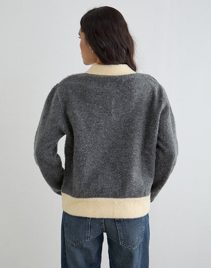 Balamoa Jumper in Knit Grey and Cream