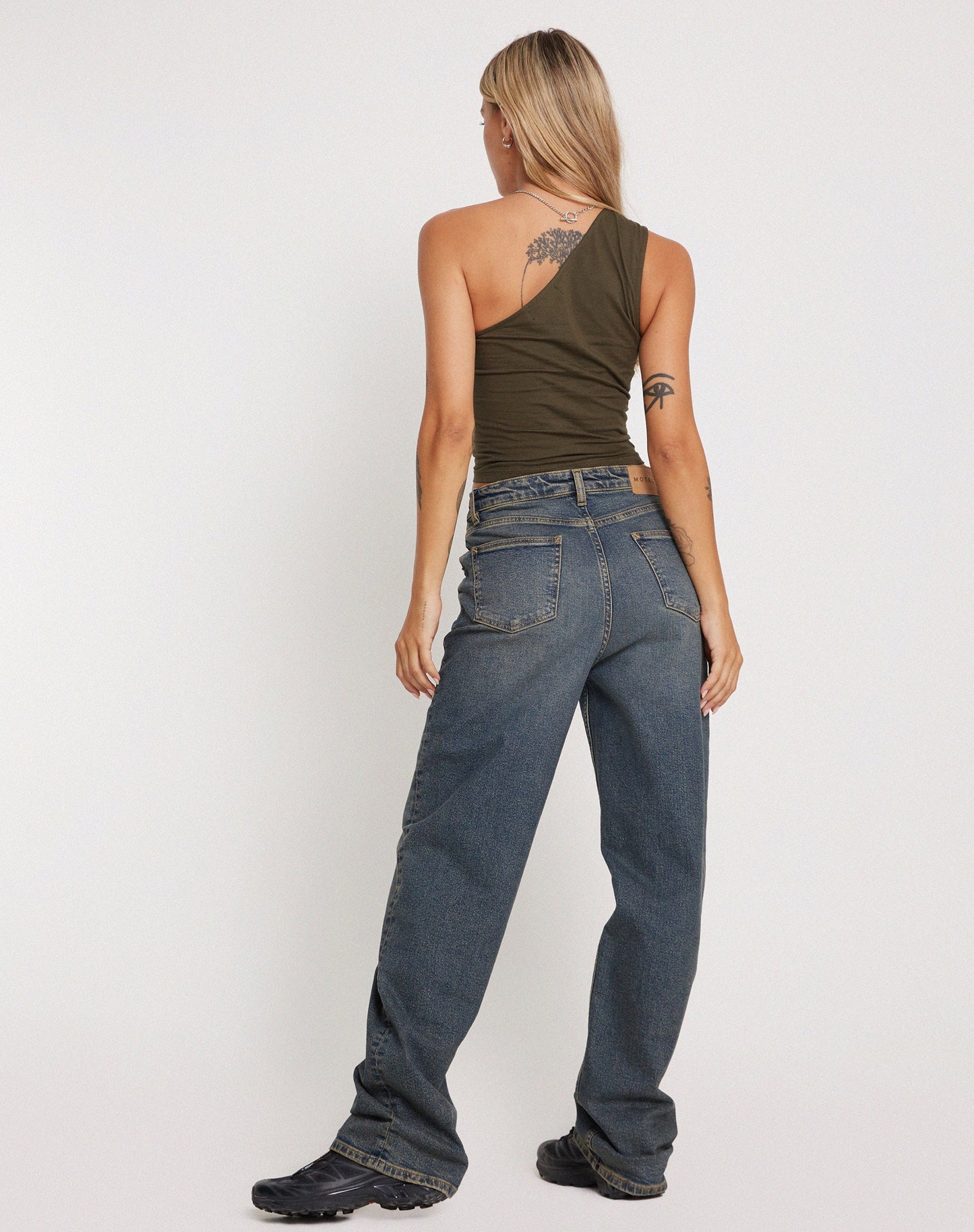 Bay One Shoulder Top in Olive