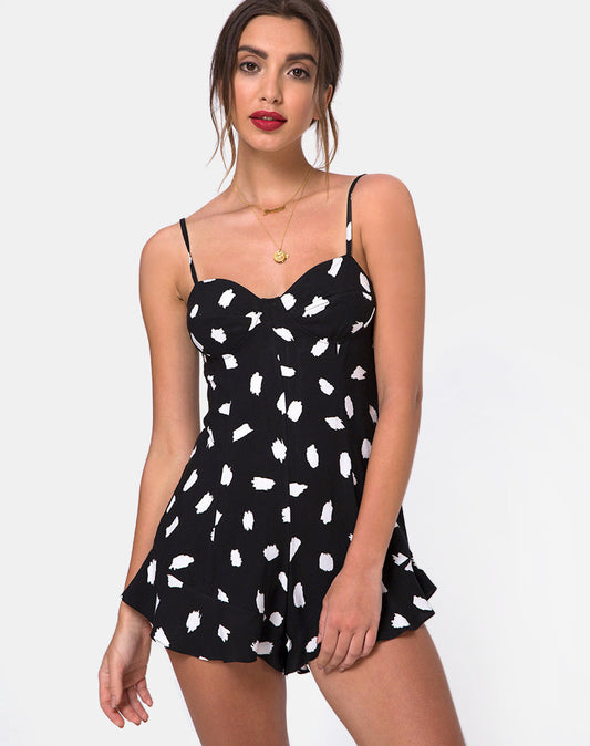 Berji Playsuit in Diana Dot Black