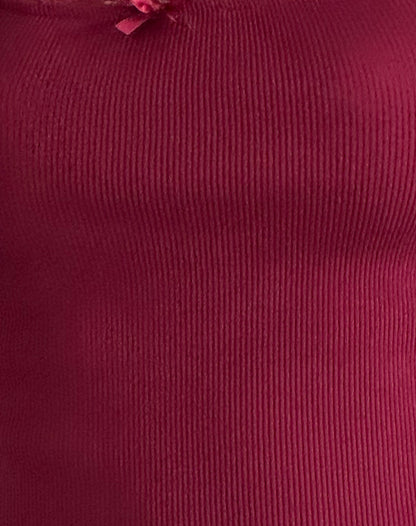 Bovillo Cap Sleeve Top in Burgundy